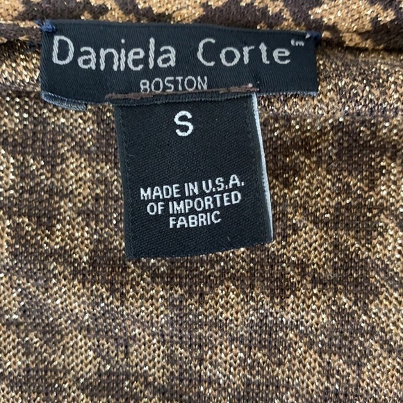 Daniela Corte gold metallic houndstooth dress size S - Picture 9 of 10